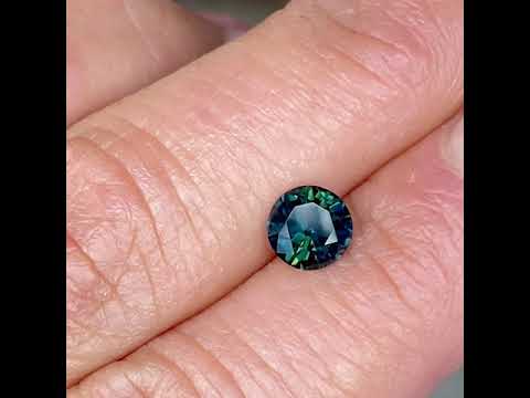 0.98ct round Australian parti sapphire, Sydney jeweller Lizunova Fine Jewels, Australia