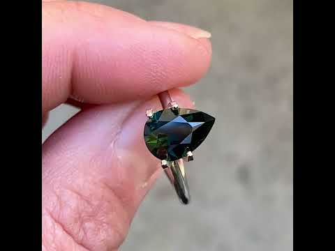 2.18ct pear cut Australian parti sapphire, Sydney jeweller Lizunova Fine Jewels