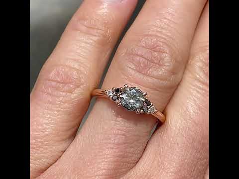 Olivia salt & pepper diamond rose gold engagement ring, Sydney jeweller Lizunova Fine Jewels, Australia