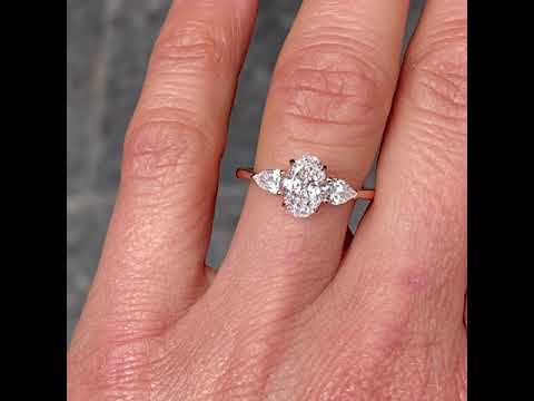 Sofia oval diamond three stone engagement ring, Sydney jeweller Lizunova Fine Jewels