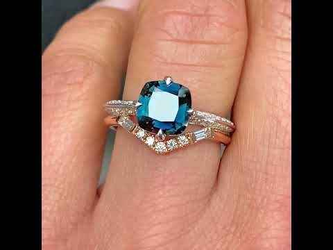 Ballets Russes teal sapphire engagement ring, Sydney jeweller Lizunova Fine Jewels