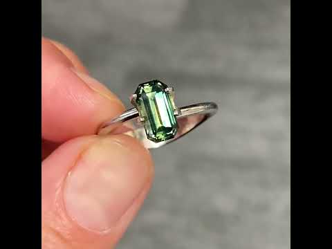 1.97ct emerald cut unheated Australian teal sapphire, Sydney jeweller Lizunova Fine Jewels