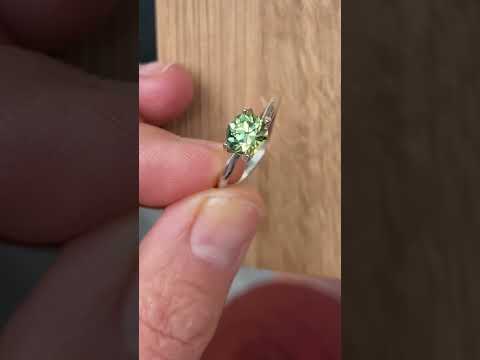 1.16ct round Australian light green sapphire, Sydney jeweller Lizunova Fine Jewels, Australia