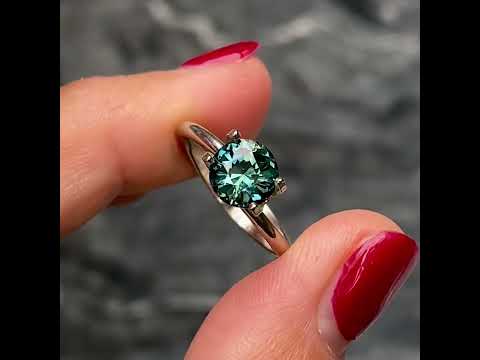 1.59ct round unheated teal sapphire, Sydney jeweller Lizunova Fine Jewels