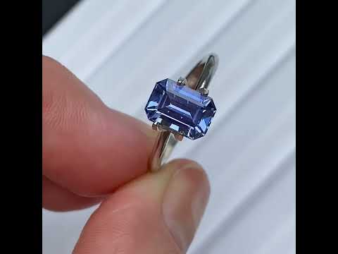 2.32ct emerald cut blue sapphire, Sydney jeweller Lizunova Fine Jewels