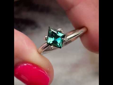 0.89ct kite shape Australian teal sapphire, Sydney jeweller Lizunova Fine Jewels