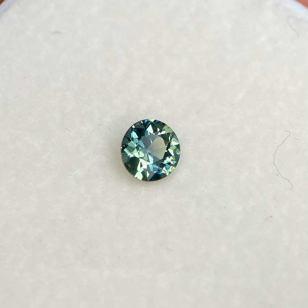 0.47ct round Australian parti sapphire for bespoke engagement ring