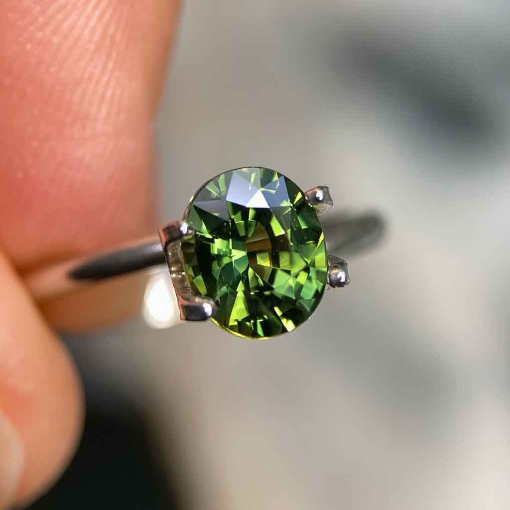 1.44ct oval Australian green sapphire