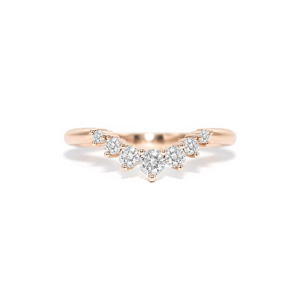 Ami | Curved diamond wedding band