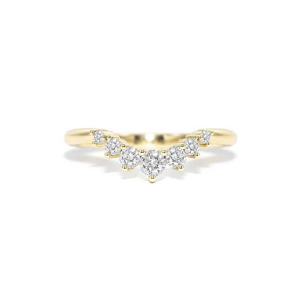 Ami | Curved diamond wedding band