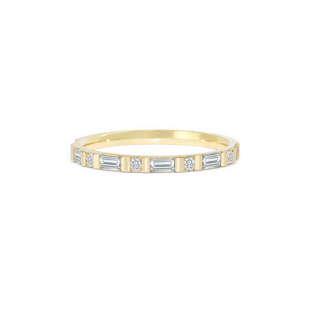 Anna - Baguette and round diamond wedding ring, Lizunova Fine Jewels