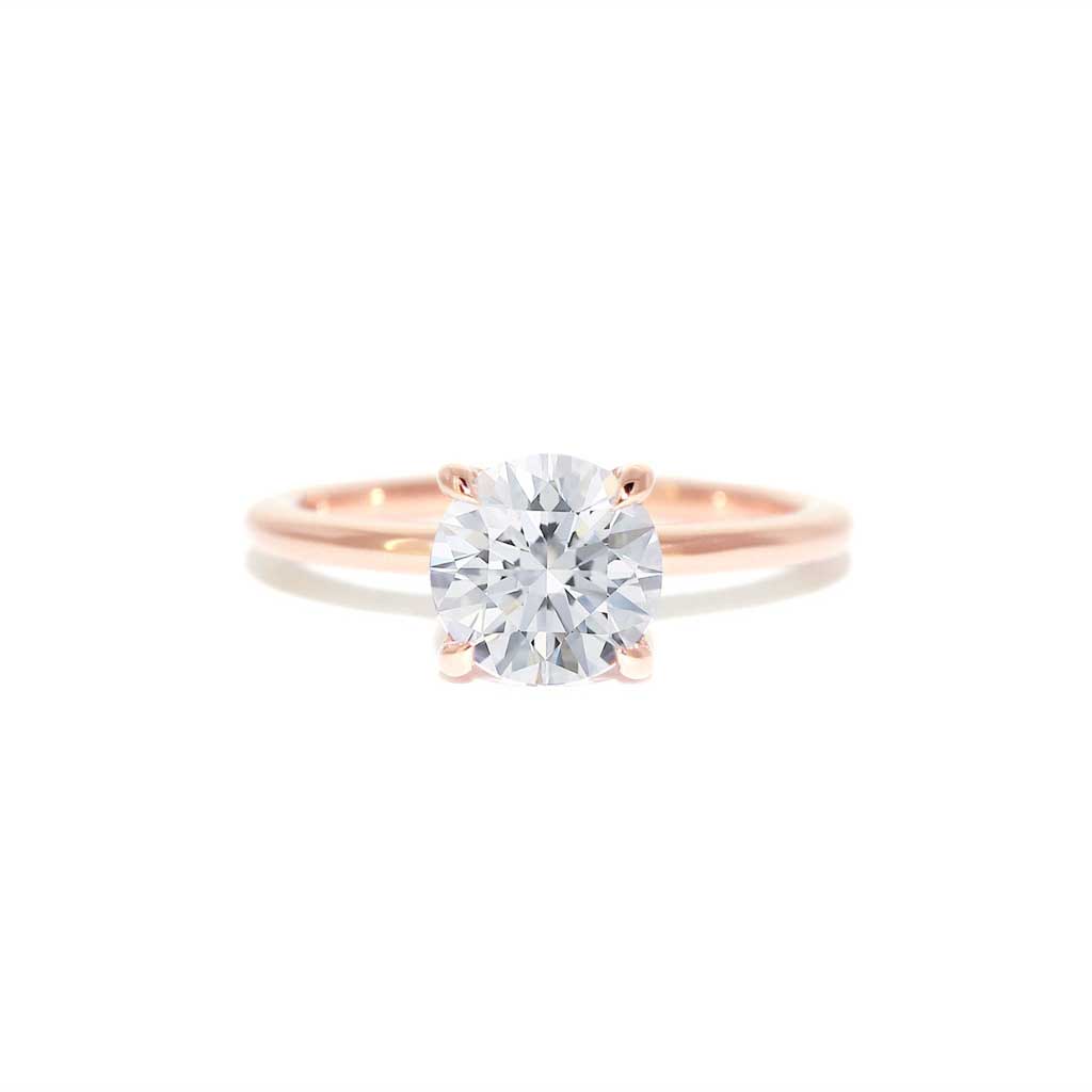 Lab diamond hidden halo engagement ring by Sydney jeweller Lizunova Fine Jewels