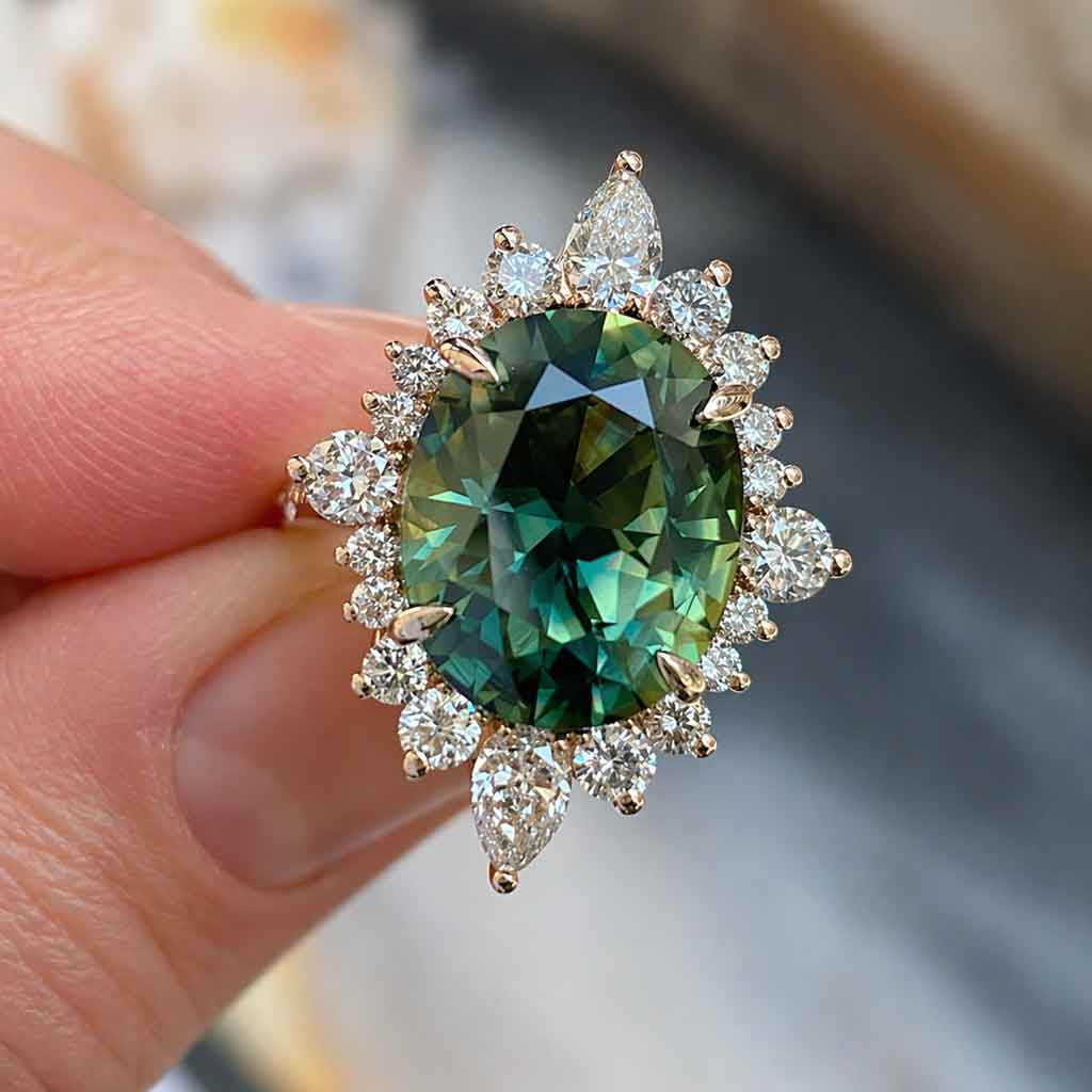 Chloe - Vintage inspired sapphire & diamond engagement ring - Lizunova Fine Jewels