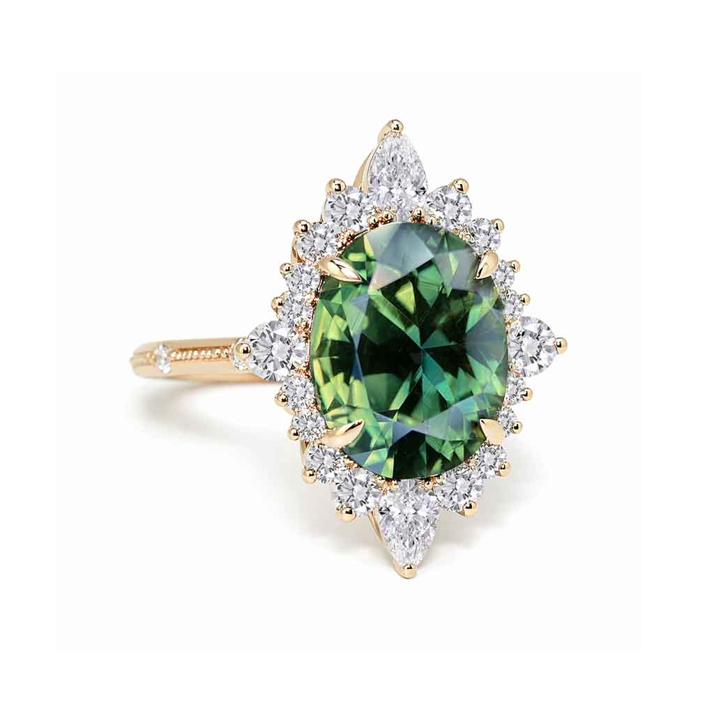 Chloe - Vintage inspired sapphire & diamond engagement ring - Lizunova Fine Jewels