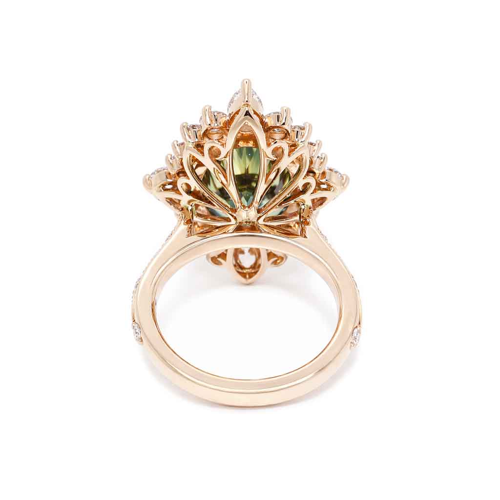 Chloe - Vintage inspired sapphire & diamond engagement ring - Lizunova Fine Jewels