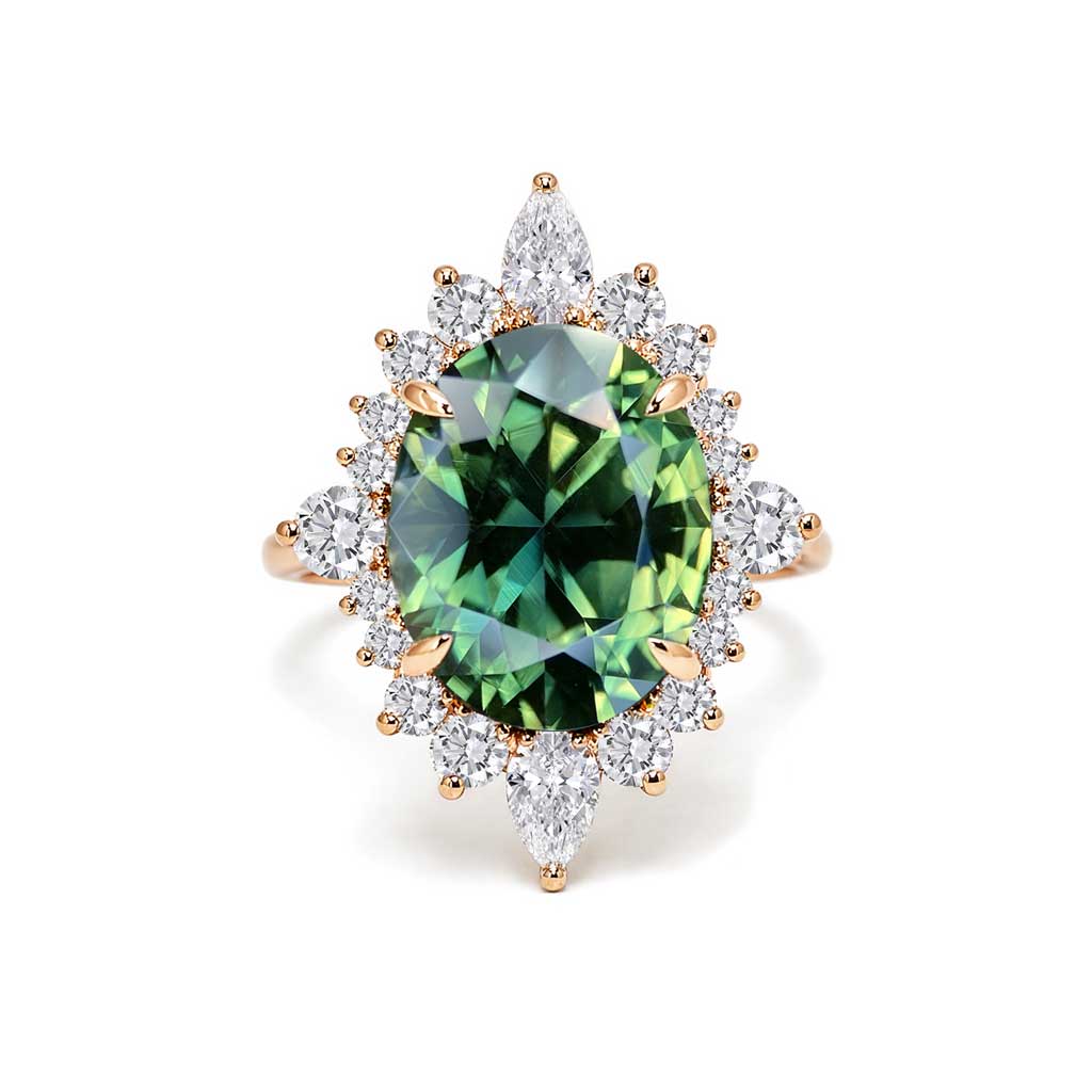 Chloe - Vintage inspired sapphire & diamond engagement ring - Lizunova Fine Jewels