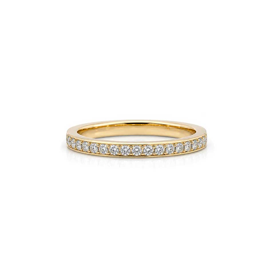 Edith-square-profile-diamond-pave-wedding-band-yellow-gold-Sydney-jeweller-Lizunova