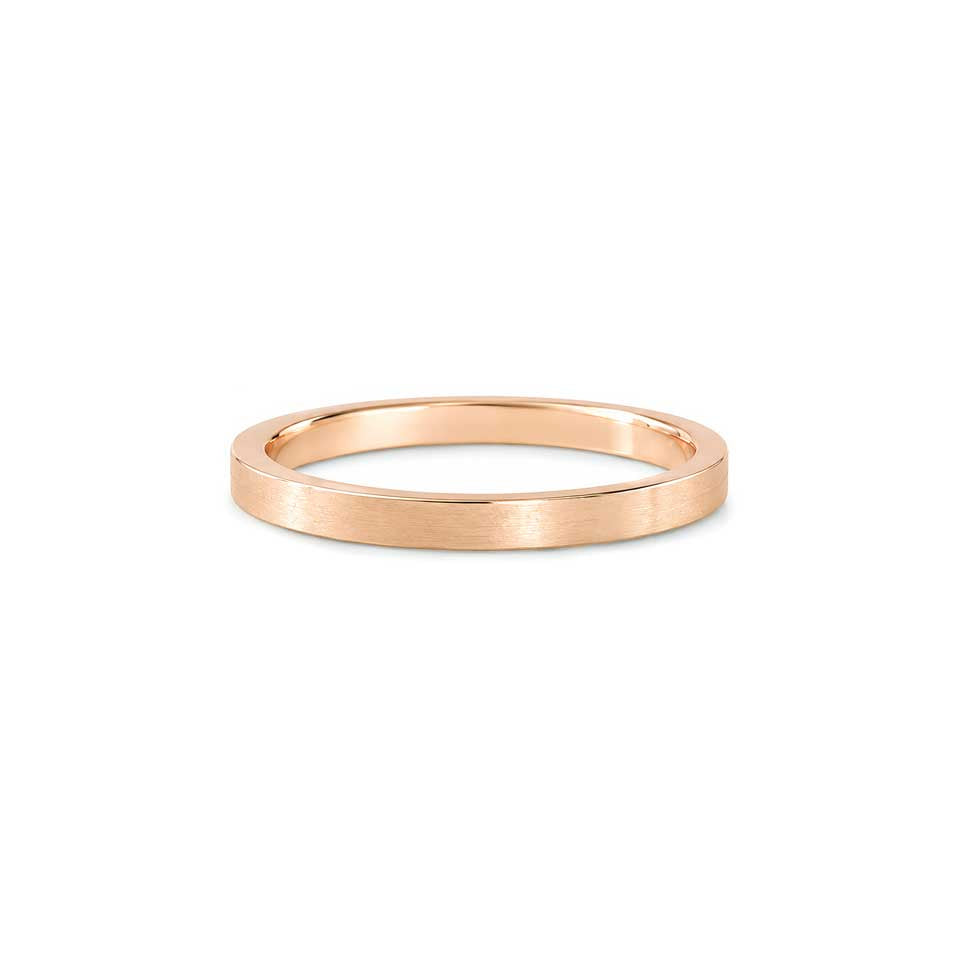 Edith - square profile plain wedding ring rose gold - Lizunova Fine Jewels