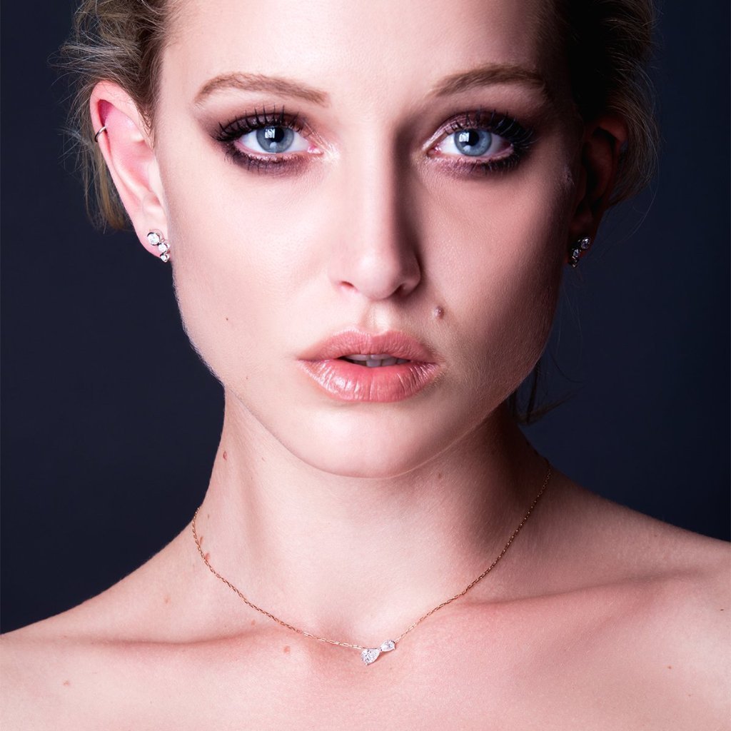 Infinity-Pear-cut-diamond-necklace-contemporary-model-Lizunova-Fine-Jewels-Sydney-NSW-Australia