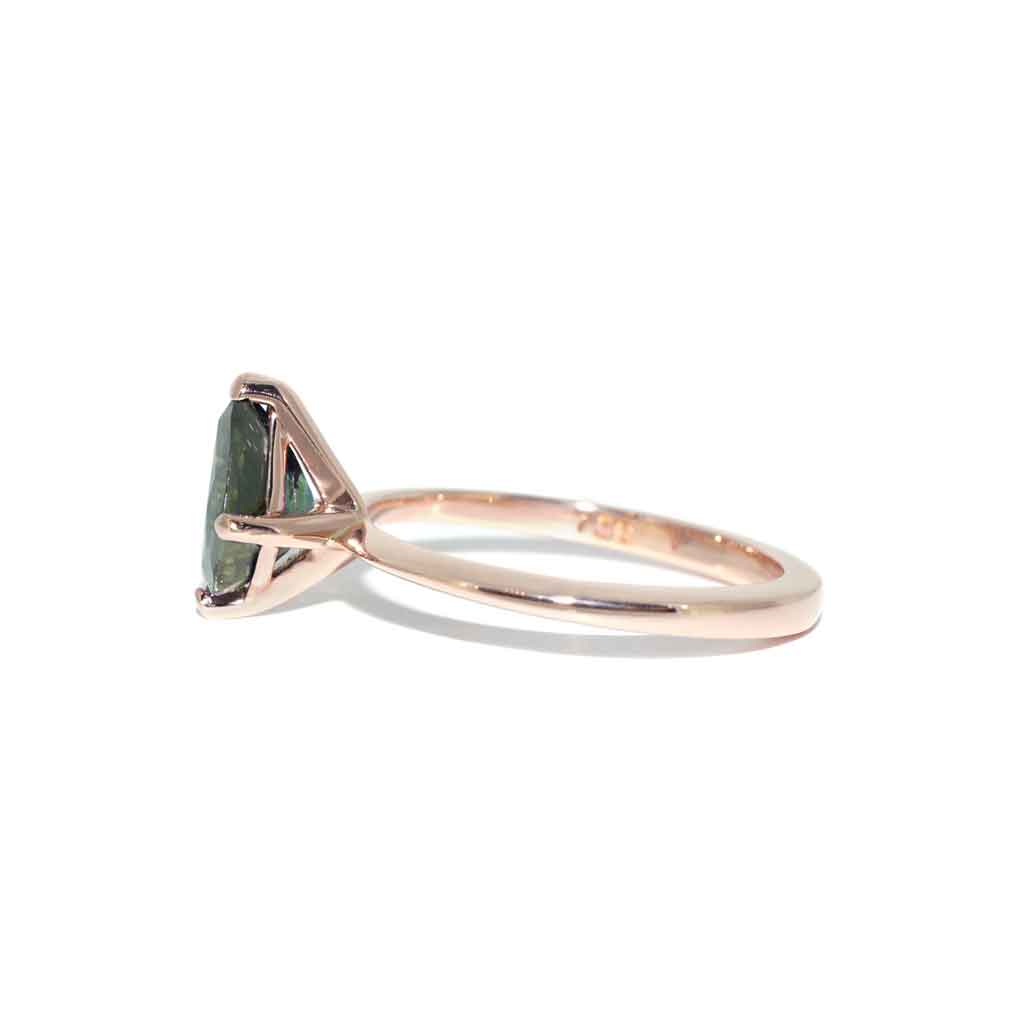 Australian parti teal sapphire bespoke engagement rings Sydney jeweller Lizunova Fine Jewels Sydney Australia SKU00115