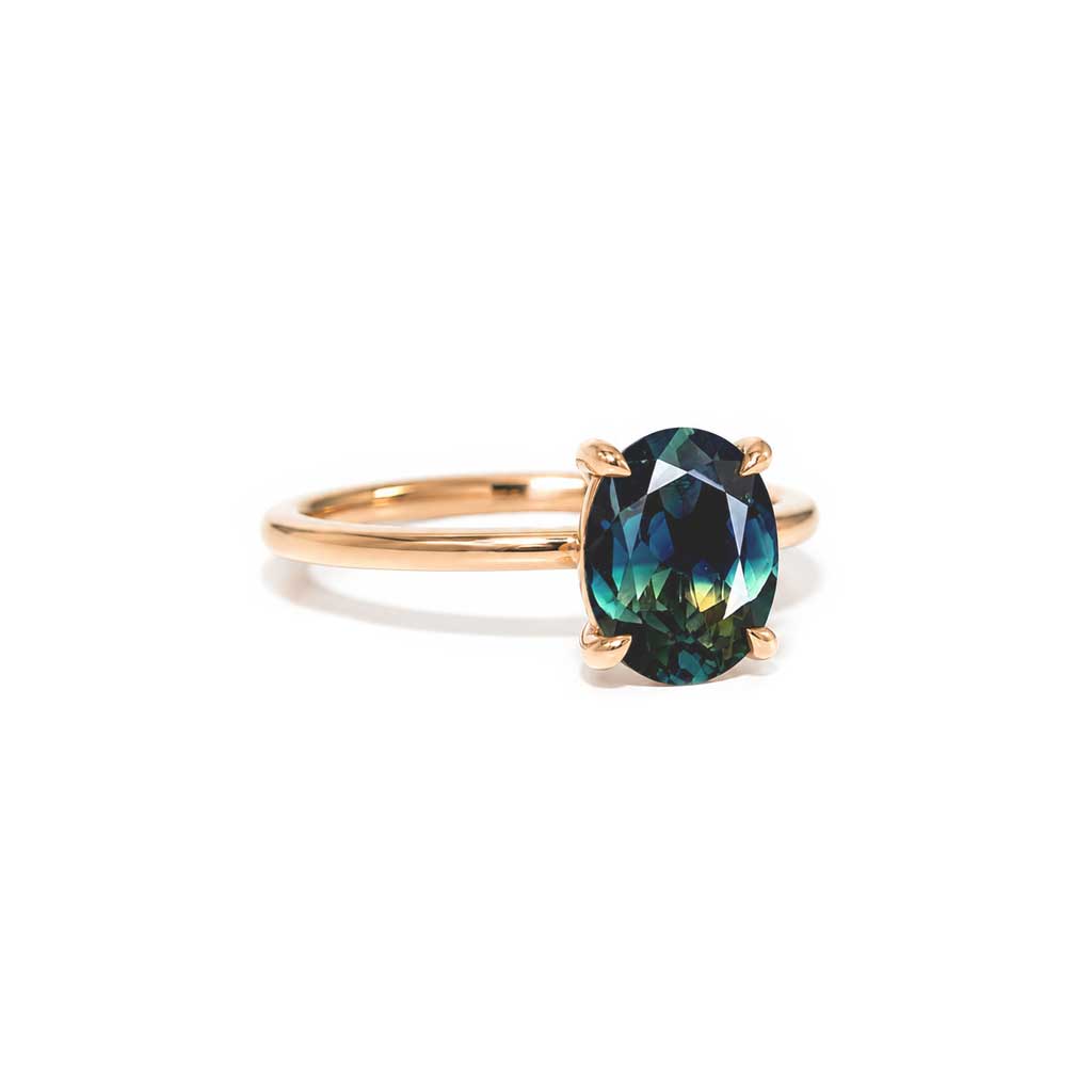 Lucia | Oval Australian parti sapphire engagement ring - Lizunova Fine Jewels