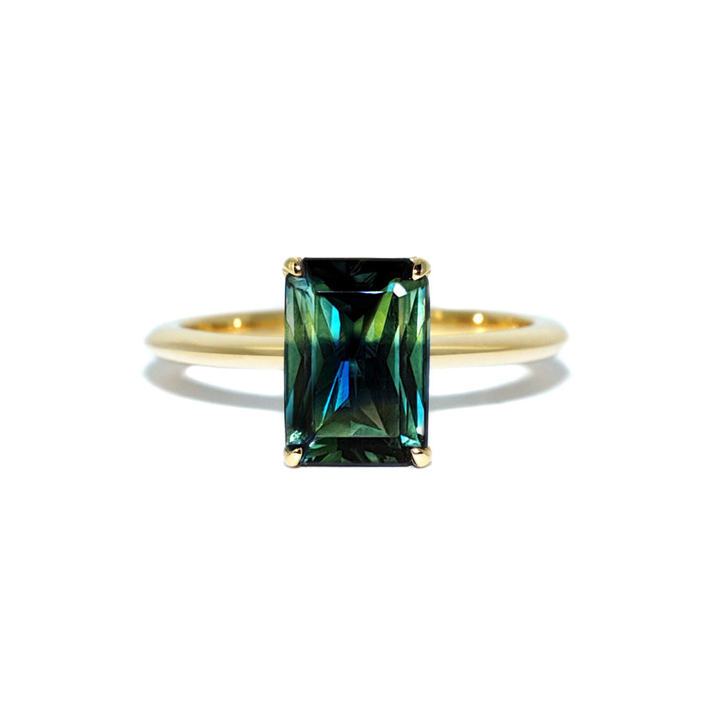 Lucia-bespoke-custom-made-engagement-ring-emerald-cut-parti-sapphire-1-Lizunova-Fine-Jewels-Sydney-NSW-Australia