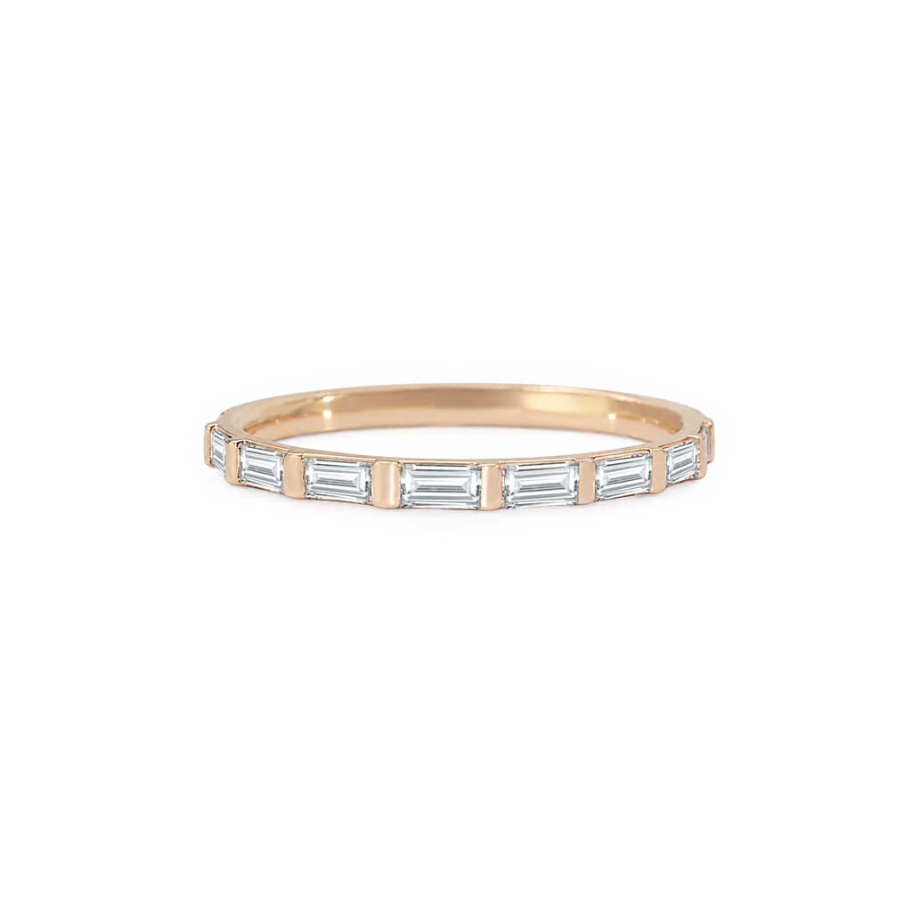 Milla - fine baguette diamond wedding band - Lizunova Fine Jewels
