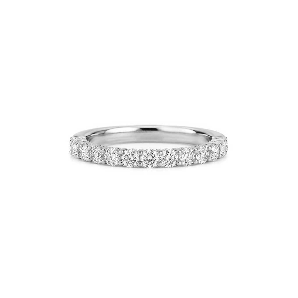 Nora round 3mm diamond wedding band white gold platinum Lizunova Fine Jewels