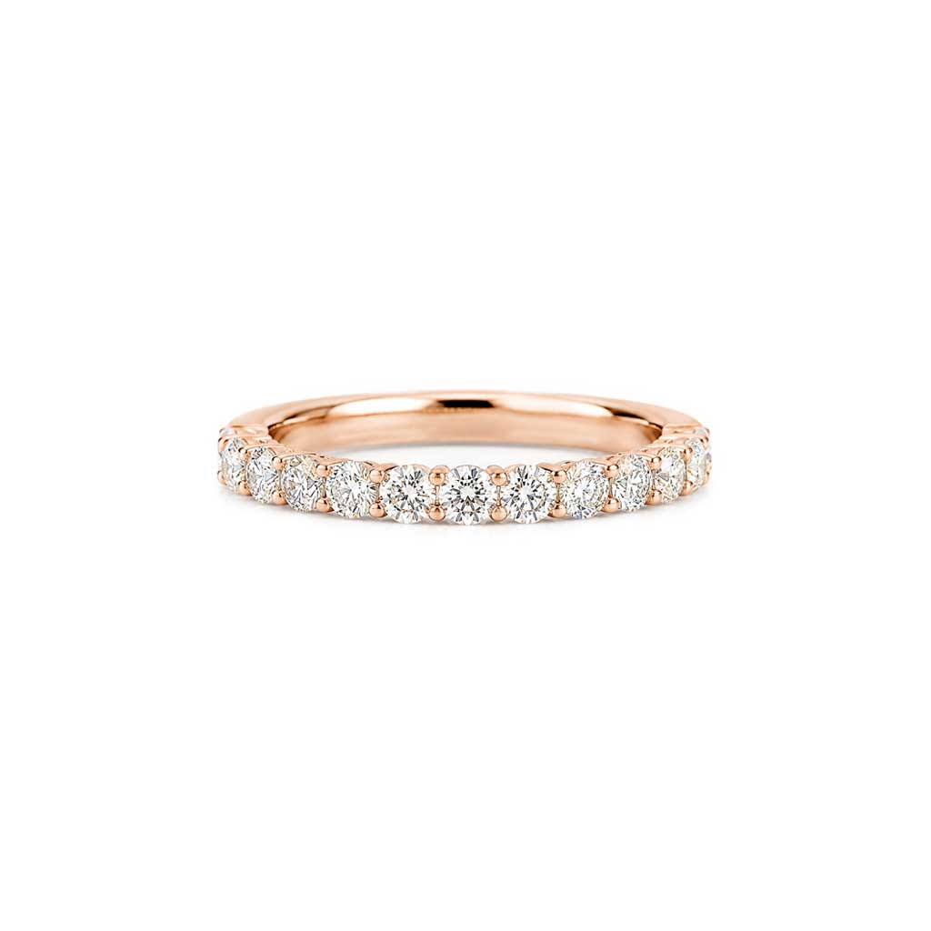 Nora round 3mm diamond wedding band rose gold Lizunova Fine Jewels