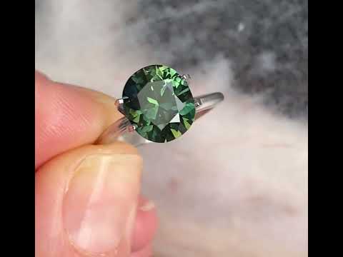 Oval Australian seafoam teal sapphire 3.37ct – Lizunova