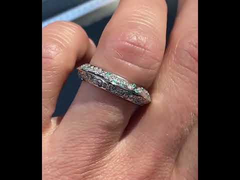 Galaxy-scattered-diamond-knife-edge-ring-rose-gold-Sydney-jeweller-Lizunova