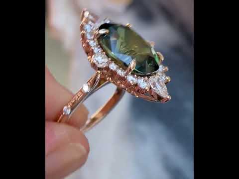 Chloe - Vintage inspired sapphire & diamond engagement ring - Lizunova Fine Jewels