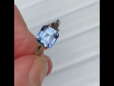 1.94ct emerald cut light blue sapphire, Sydney jeweller Lizunova Fine Jewels