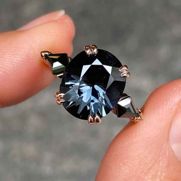 Aida-Bespoke-grey-spinel-black-diamond-engagement-ring-rose-gold-6-Lizunova-Fine-Jewels-jeweller-Sydney-NSW-Australia