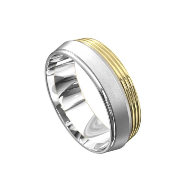 Archie-Mens-wedding-ring-white-yellow-gold-Lizunova-Fine-Jewels-Sydney-jeweller-NSW-Australia