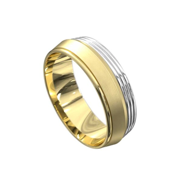 Archie-Mens-wedding-ring-yellow-white-gold-Lizunova-Fine-Jewels-Sydney-jeweller-NSW-Australia