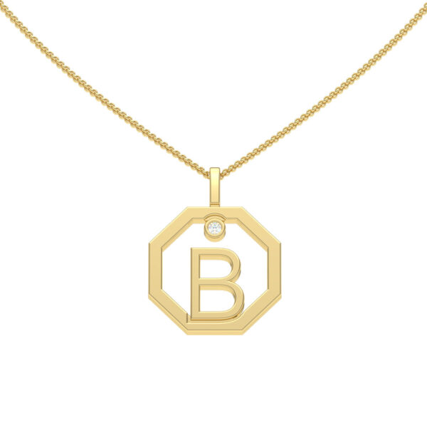 Personalised-Initial-B-diamond-yellow-gold-pendant-by-Sydney-jewellers-Lizunova