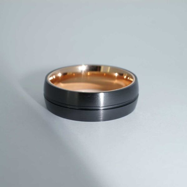 Black-zirconium-rose-gold-mens-wedding-ring-Lizunova-Fine-Jewels-Sydney-jeweller-NSW-Australia