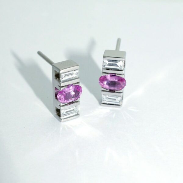 Chelsea-bespoke-diamond-pink-sapphire-earrings-Lizunova-Fine-Jewels-Sydney-jeweller-NSW-Australia