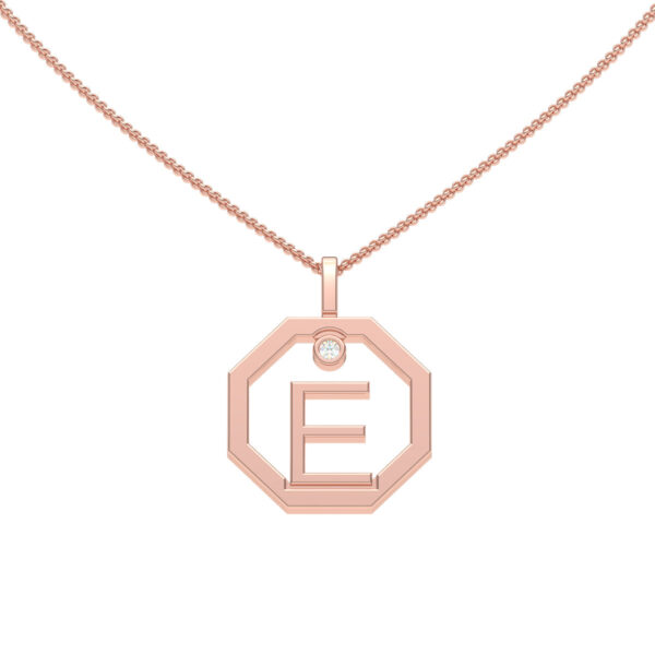 Personalised-Initial-E-diamond-rose-gold-pendant-by-Sydney-jewellers-Lizunova