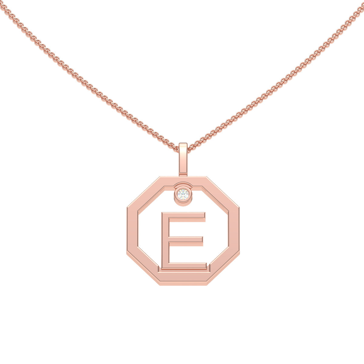 Personalised-Initial-E-diamond-rose-gold-pendant-by-Sydney-jewellers-Lizunova