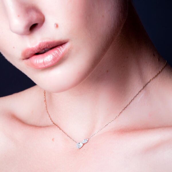 Infinity-Pear-cut-diamond-necklace-contemporary-model-Lizunova-Fine-Jewels-Sydney-NSW-Australia