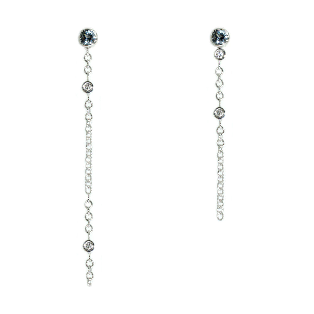 Asymmetric-diamond-spinel-White-gold-earrings-by-Sydney-jewellery-designer-Lizunova