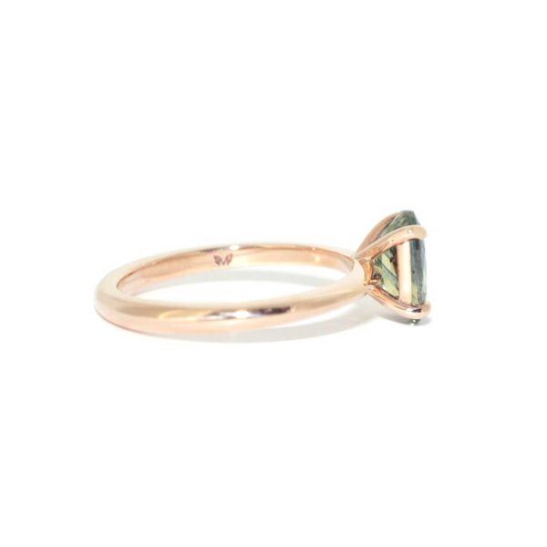 Australian parti teal sapphire bespoke engagement rings Sydney jeweller Lizunova Fine Jewels Sydney Australia SKU00112