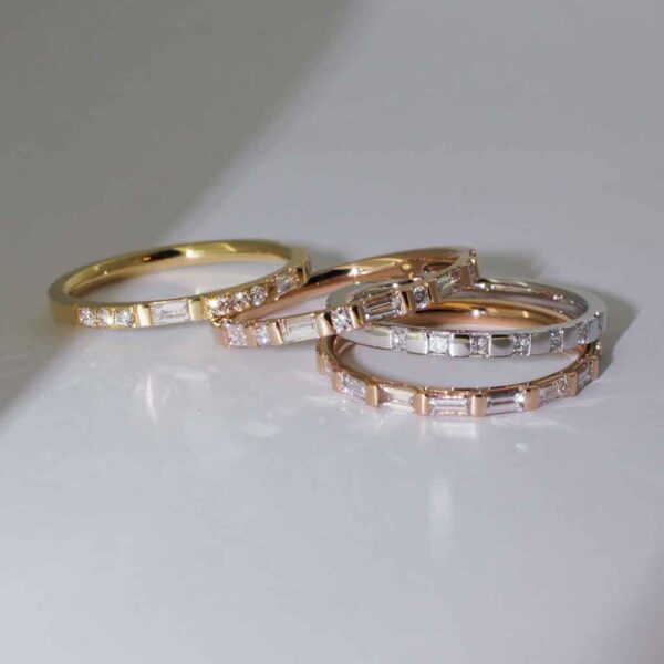Custom-baguette-diamond-wedding-rings--jeweller-Lizunova-Fine-Jewels-Sydney-NSW-Australia