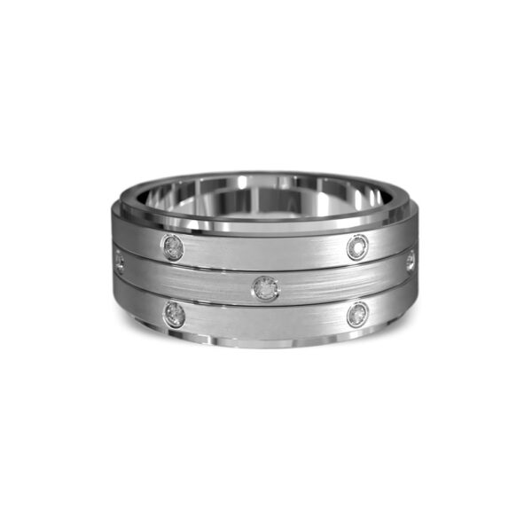 Mens-wedding-ring-band-spinning-diamond-band-white-gold-Sydney-jeweller-Lizunova-Fine-Jewels