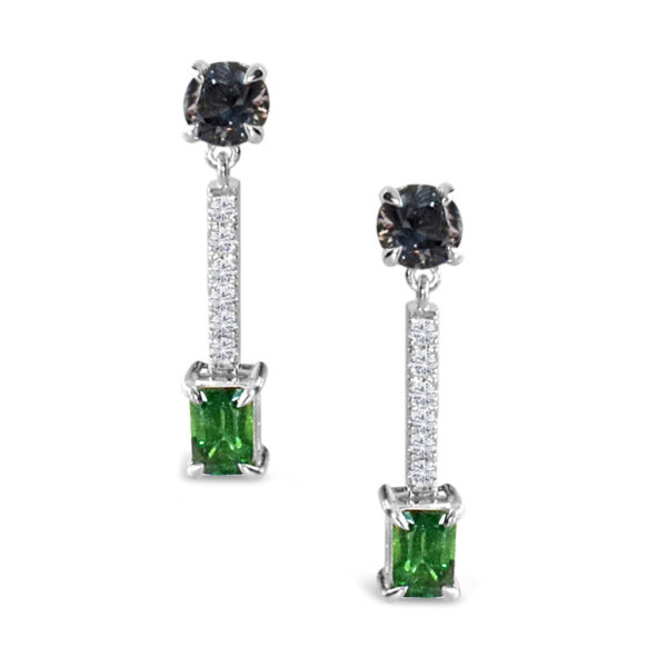 Noho-bespoke-earrings-tsavorite-spinel-diamonds-white-gold-Lizunova-Fine-Jewels-jeweller-Sydney-NSW-Australia