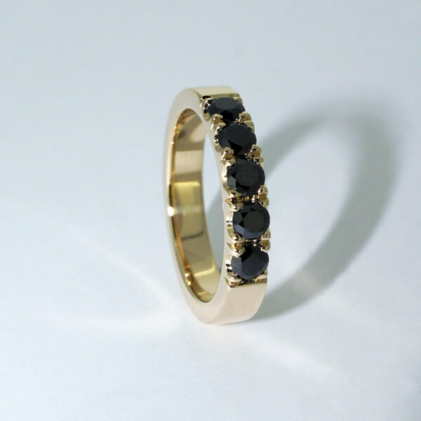Noir-II-black-diamond-yellow-gold-band-ring-2-Lizunova-Fine-Jewels-Sydney-NSW-Australia