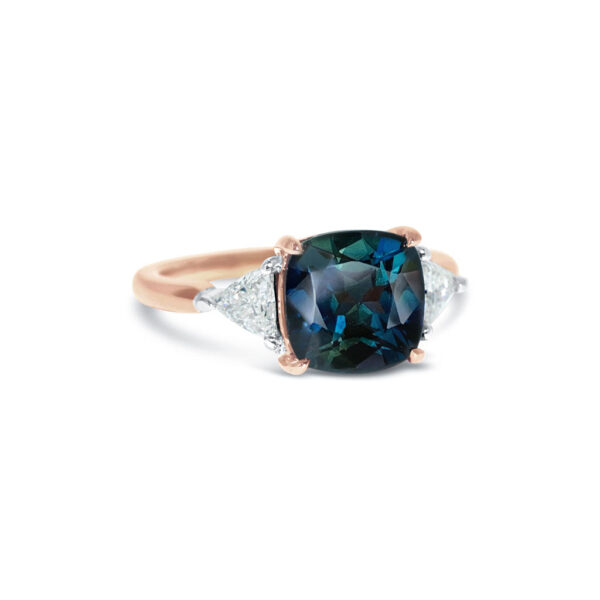 Nola-cushion-sapphire-trilliant-diamond-rose-gold-engagement-ring-3-Lizunova-Fine-Jewels-Sydney-NSW-Australia