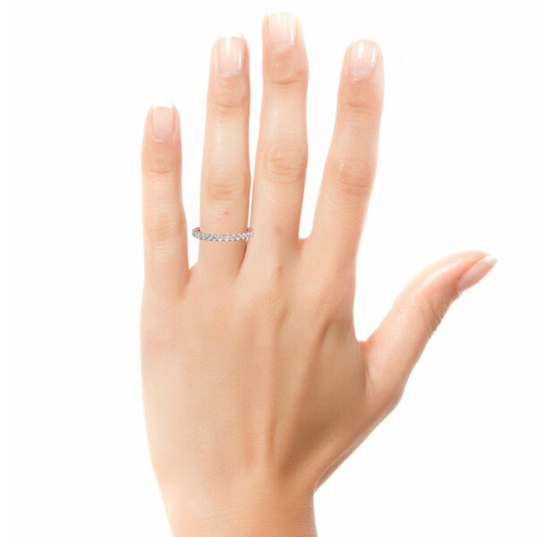 Nora-II-bespoke-diamond-eternity-wedding-ring-hand-white-gold--Lizunova-Fine-Jewels-jeweller-Sydney-NSW-Australia